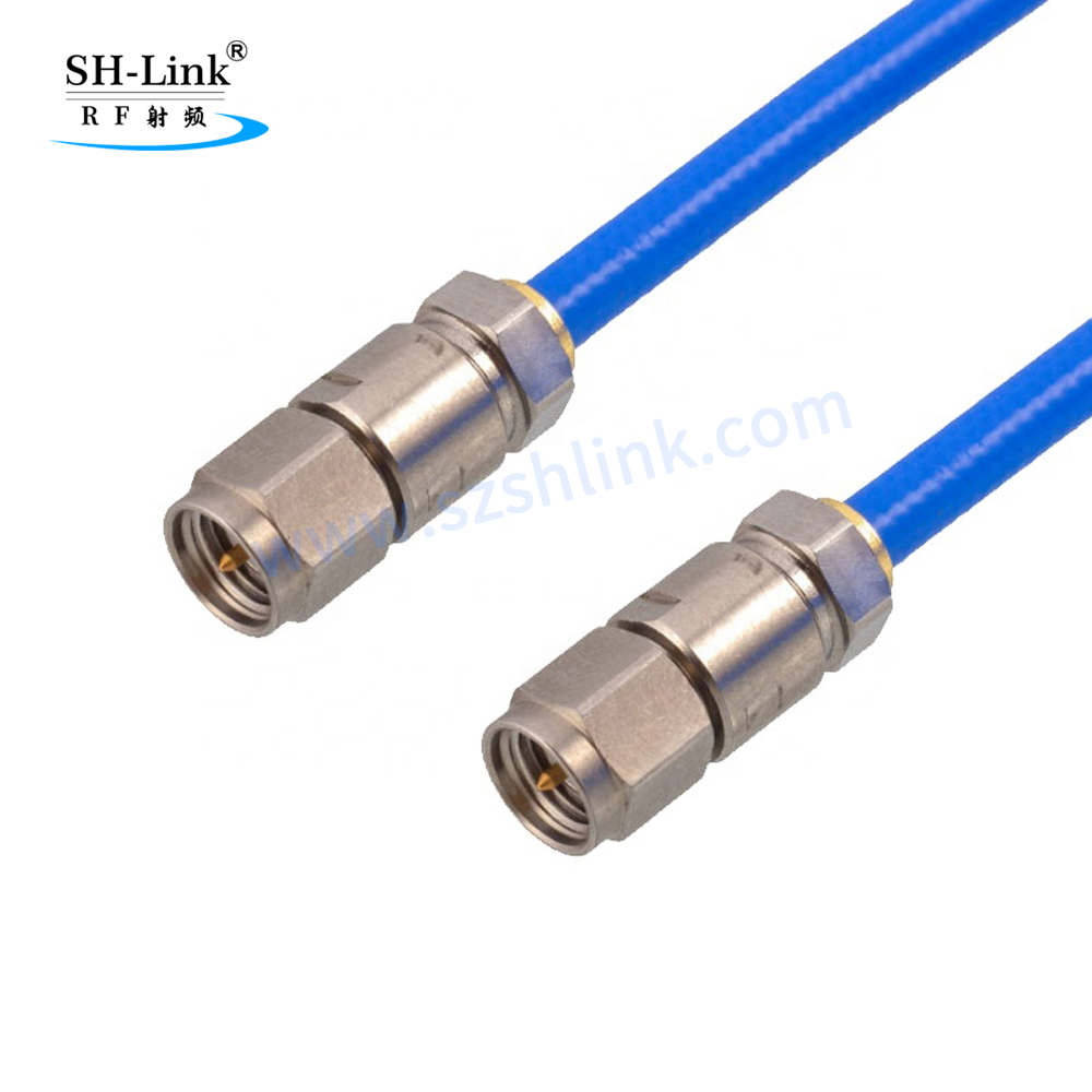 RF low loss coaxial cable stainless steel SMA male to SMA Male 18G high frequency test feeder cable